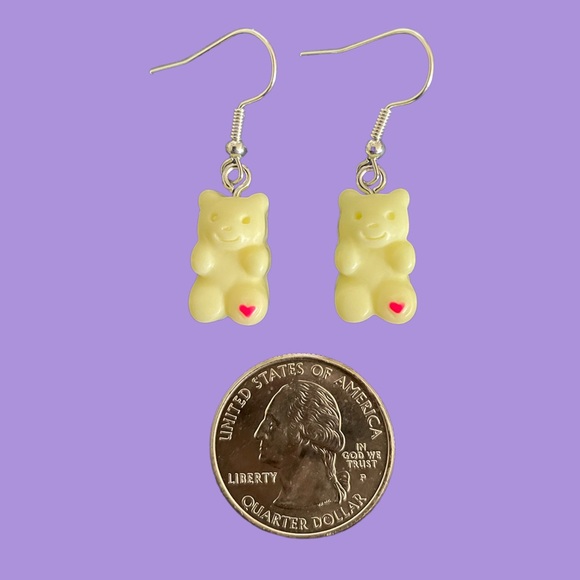 Yellow Bear Earrings - Picture 2 of 4
